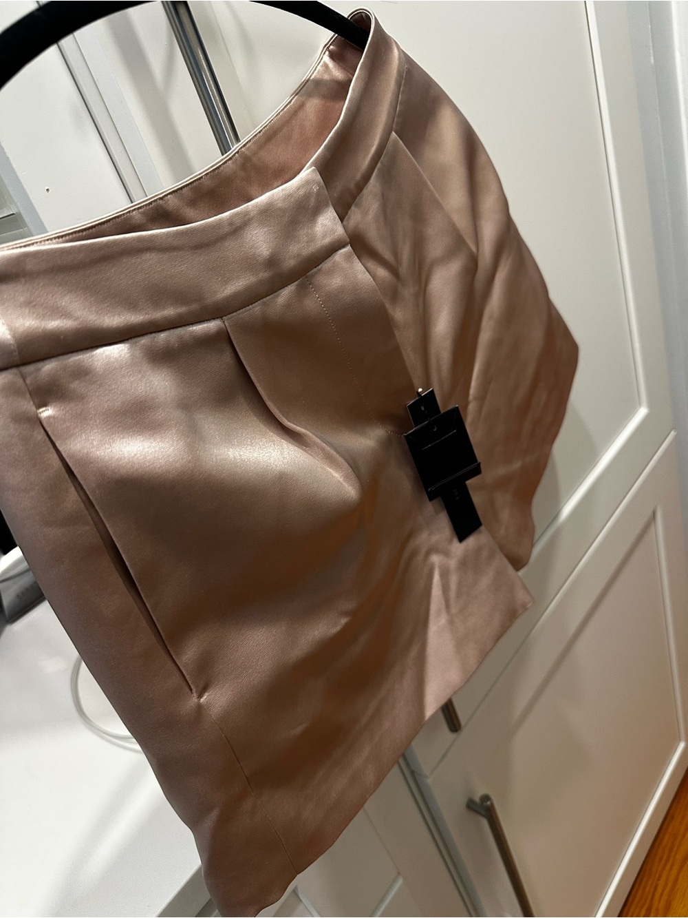 Elie Tahari Blush Satin Mini Skirt